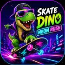 Ícone de Skate Dino: Neon Rush